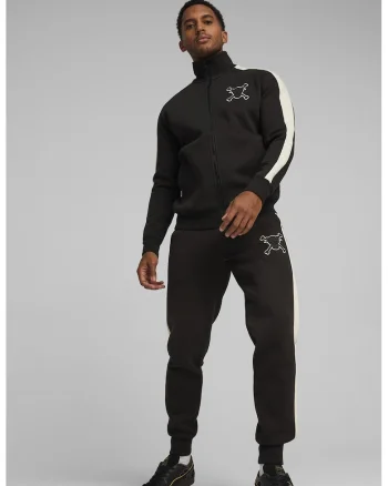 Bluza de trening din amestec de bumbac cu fermoar, Negru