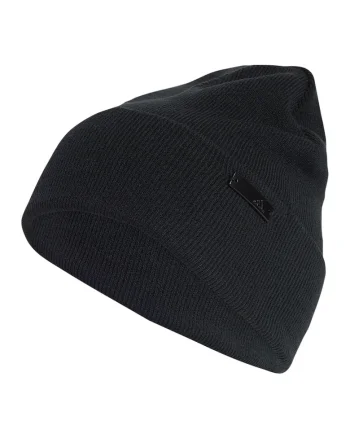 Caciula tricotata unisex cu logo metalic, Negru