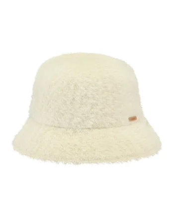 Palarie bucket pufoasa Lavatera, Alb murdar