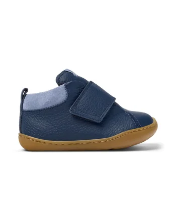 Pantofi din piele cu inchidere velcro, Albastru inchis