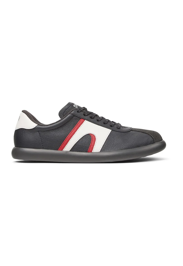Pantofi sport Pelotas Soller din piele si piele nabuc, Rosu/Alb/Gri antracit