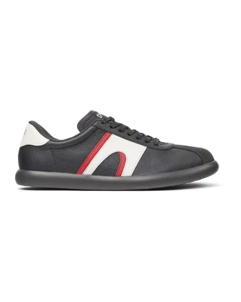 Pantofi sport Pelotas Soller din piele si piele nabuc, Rosu/Alb/Gri antracit