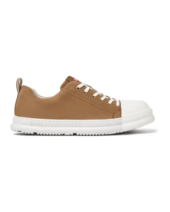 Pantofi sport de piele cu sireturi, Caramel