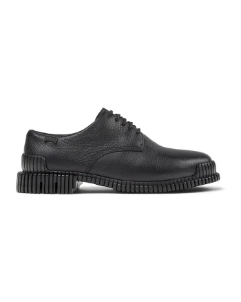 Pantofi din piele cu sireturi, Negru