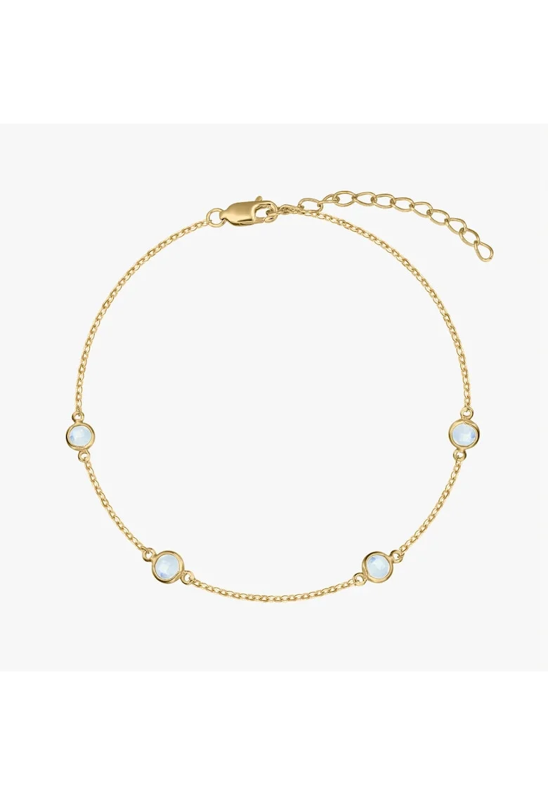 Bratara din argint Birthstone Golden June - Piatra Lunii