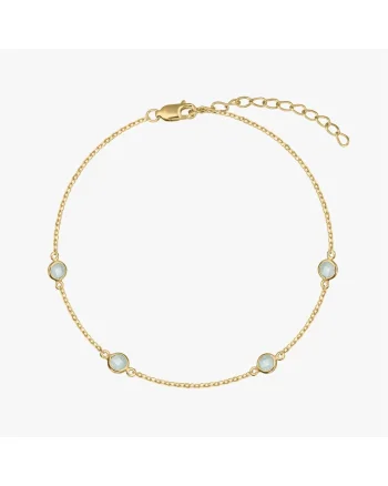 Bratara din argint Birthstone Golden March - Acvamarin