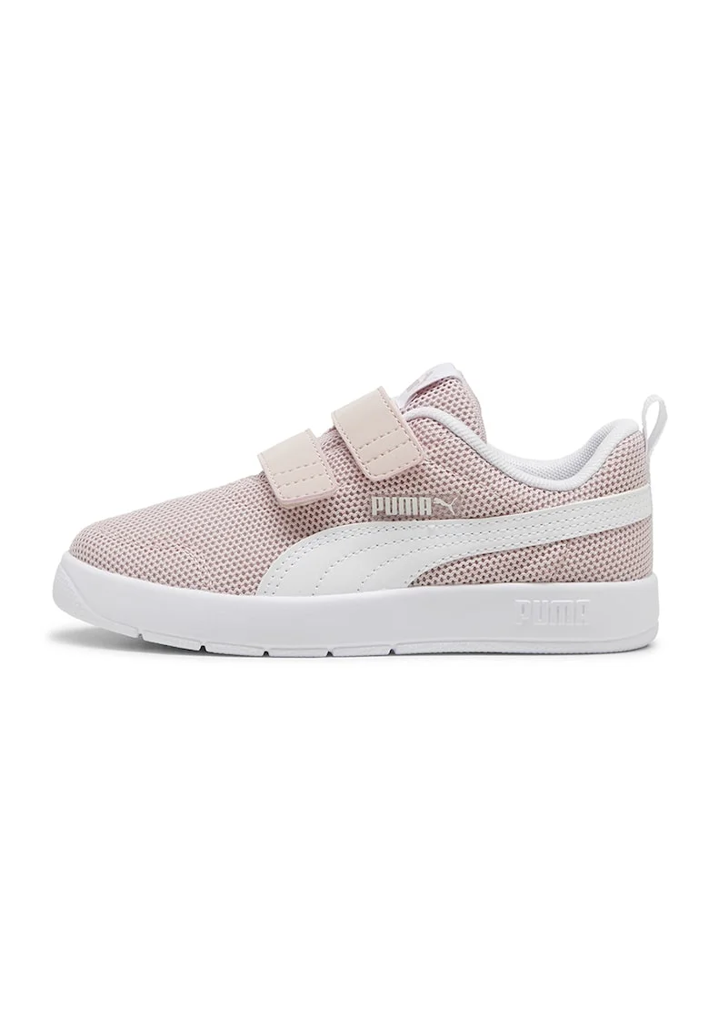 Pantofi sport de plasa cu velcro Courtflex, Alb optic/Roz prafuit