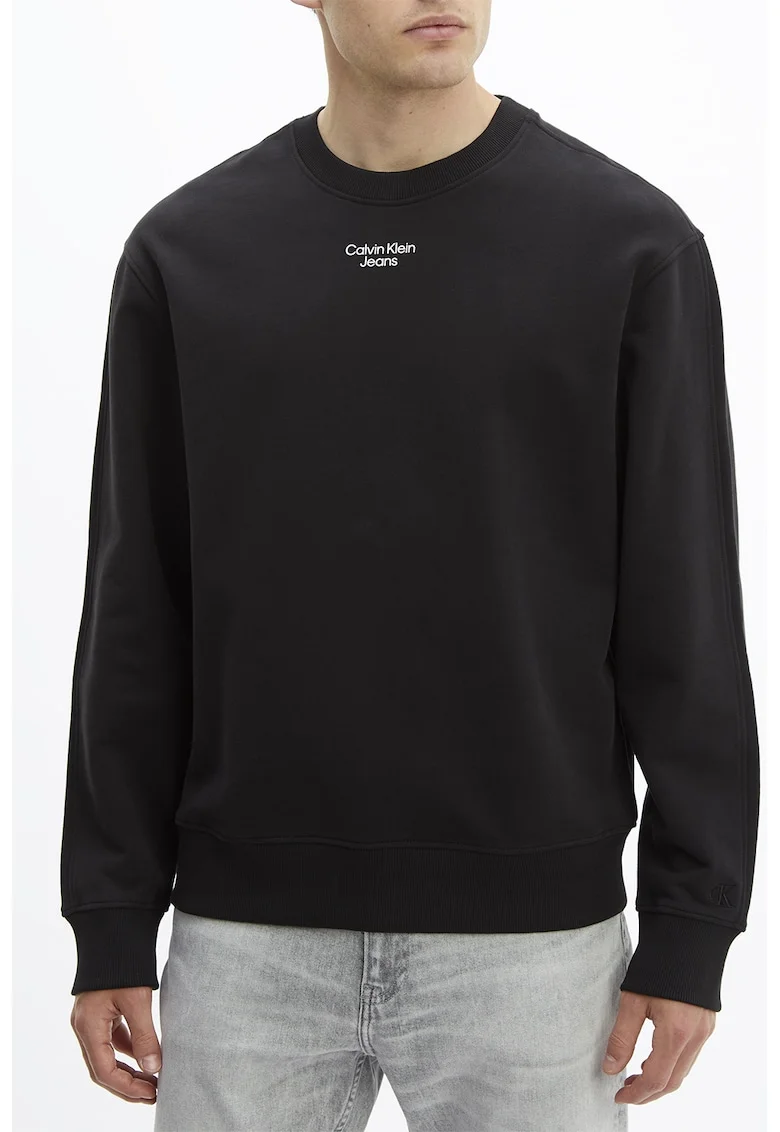 Bluza sport cu decolteu la baza gatului, Negru