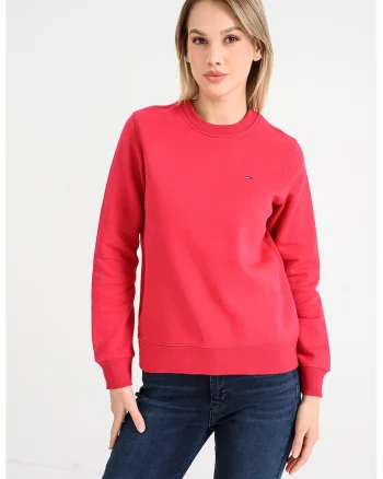 Bluza de trening cu decolteu la baza gatului, Roz aprins