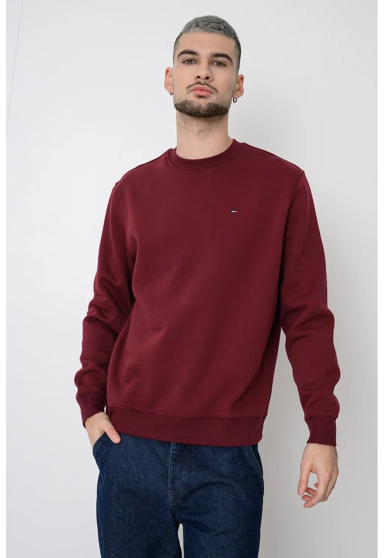 Bluza de trening cu decolteu la baza gatului si logo discret