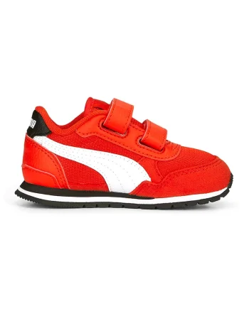 Pantofi sport cu velcro si insertii textile ST Runner v3, Rosu