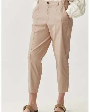 Pantaloni crop conici, Bej