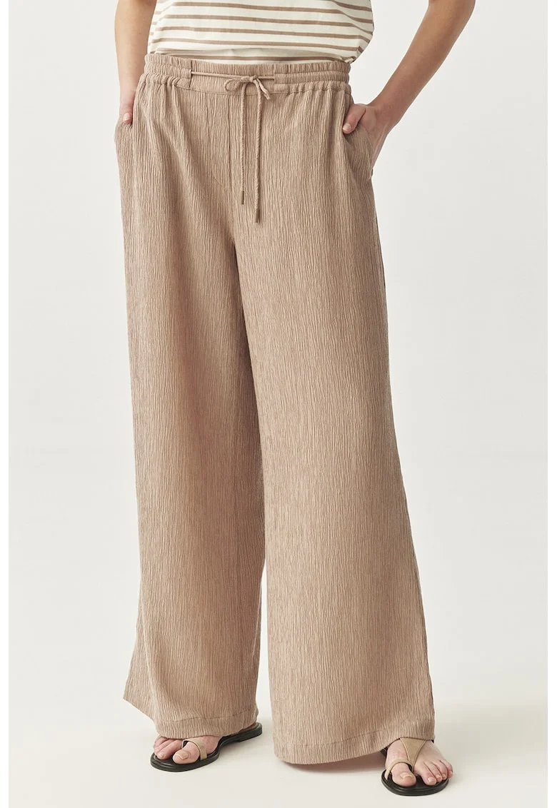 Pantaloni din amestec de lyocell cu snur, Bej inchis