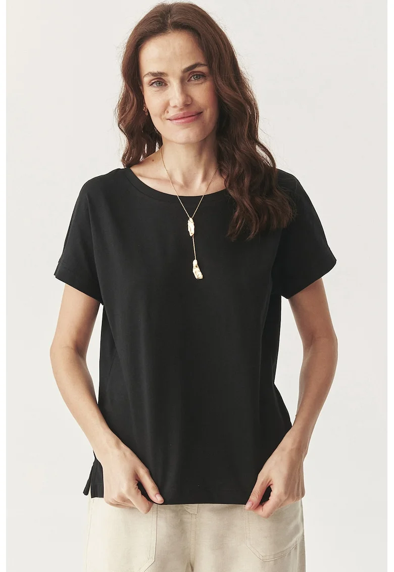 Tricou lejer de bumbac, Negru