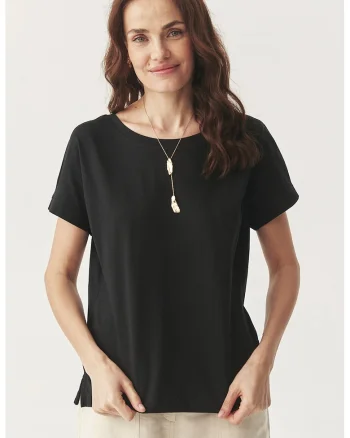 Tricou lejer de bumbac, Negru