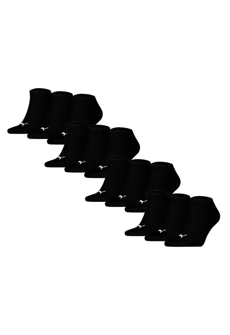 Set de sosete unisex pana la glezna - 12 perechi, Negru