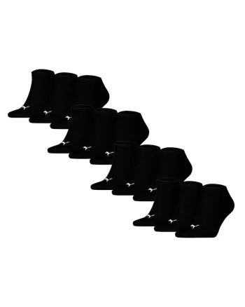 Set de sosete unisex pana la glezna - 12 perechi, Negru