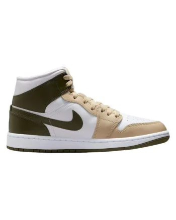 Pantofi sport dama  WMNS AIR JORDAN 1 MID, Piele ecologica, Alb, Alb