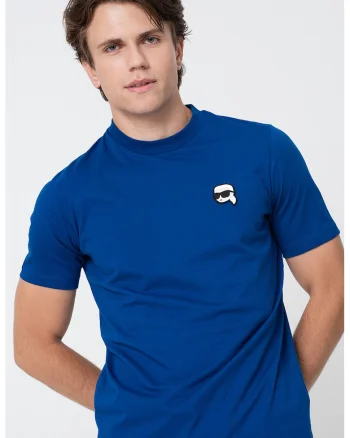 Tricou din bumbac cu logo, Alb/Negru/Albastru royal
