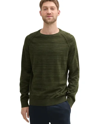 Pulover cu maneci raglan, Verde masliniu