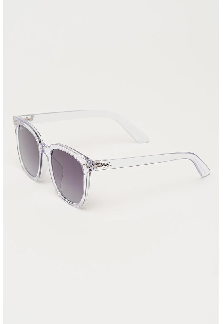 Ochelari de soare wayfarer unisex, Gri deschis/Transparent