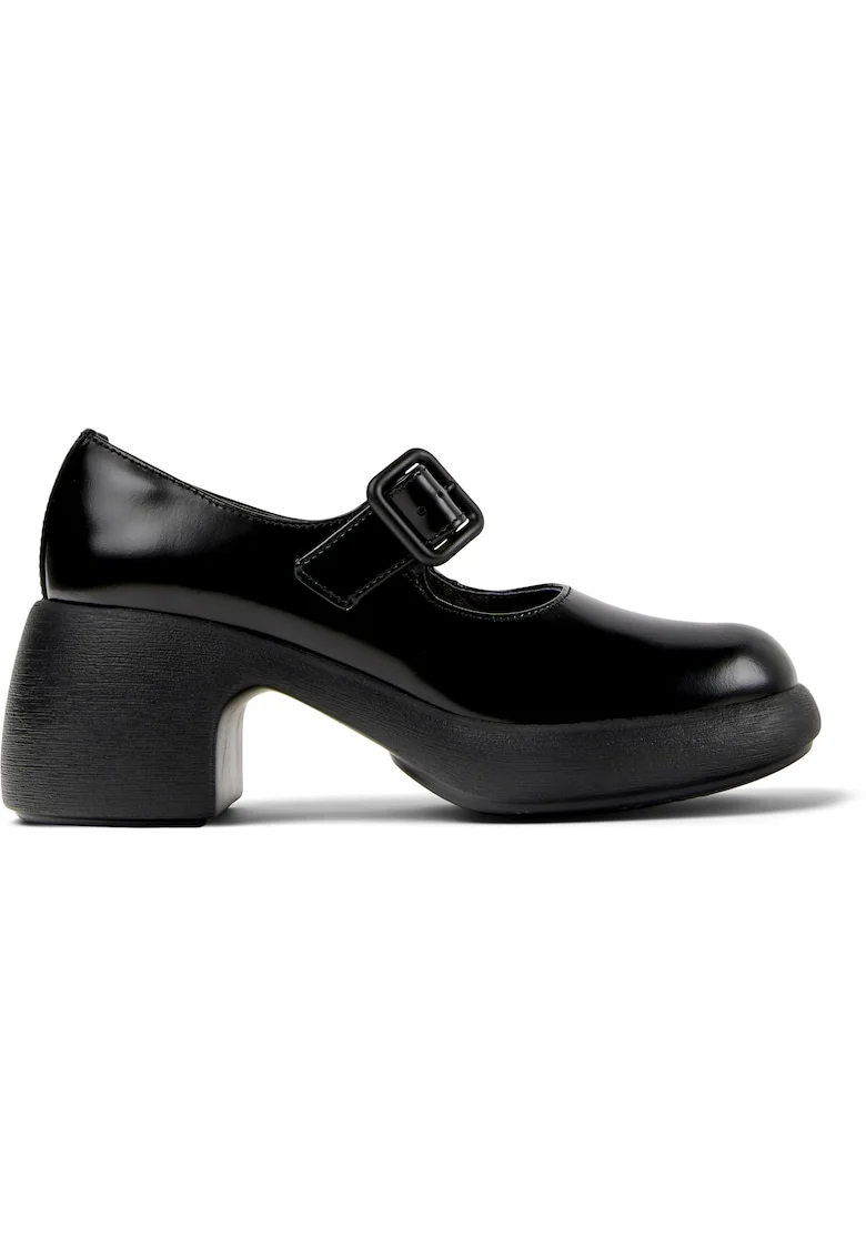 Pantofi din piele cu aspect masiv si catarama Thelma II, Negru