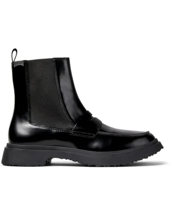 Ghete Chelsea de piele Walden, Negru