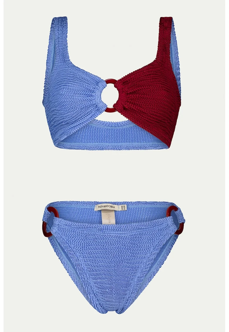 Costum de baie cu doua piese si doua nuante, Albastru lavanda