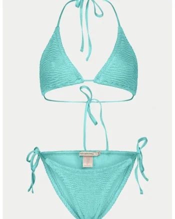 Costum de baie cu doua piese si aspect texturat Ema, Turcoaz