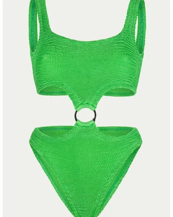 Costum de baie intreg cu decupaj decorativ, Verde