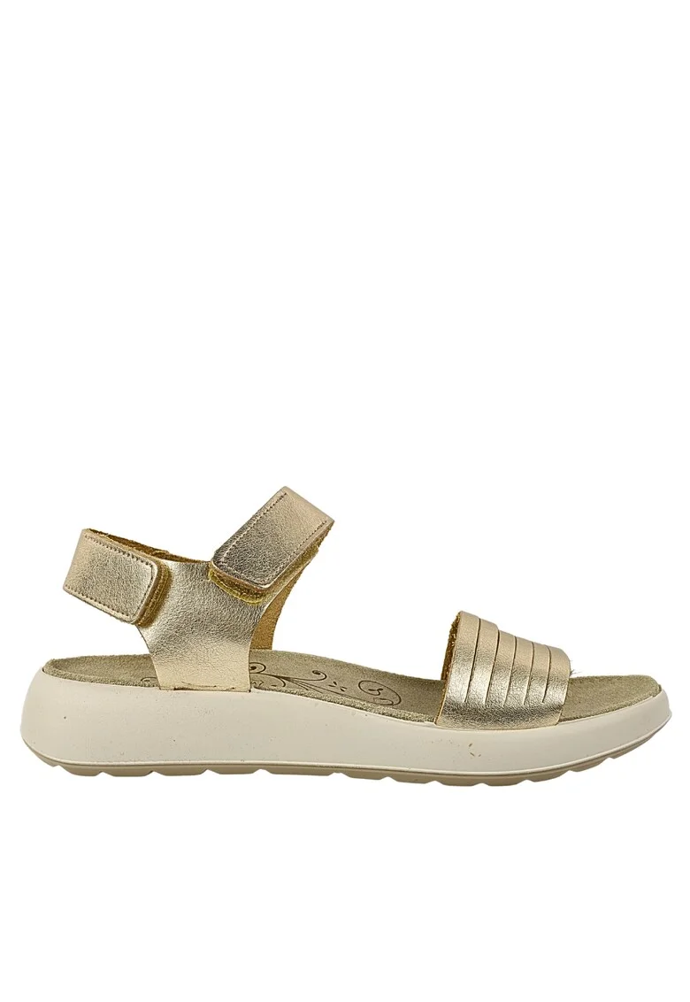 Sandale casual, dama,  757081 auriu, piele naturala, Auriu