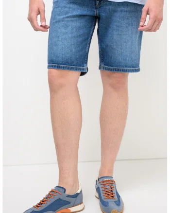 Blugi scurti slim fit Denton, Albastru prafuit