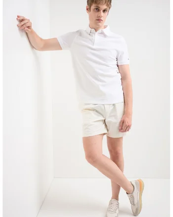Tricou polo cu aspect texturat Tonal, Alb fildes