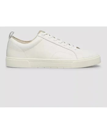 Sneakers barbati, casual din piele naturala, Alb