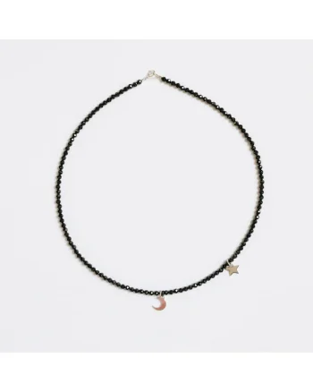 Colier handmade realizat din pietre semirpretioase spinel, accesorii argint925