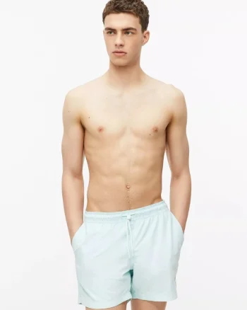 Pantaloni scurti barbati pentru inot cu croiala Regular fit, Turcoaz deschis,