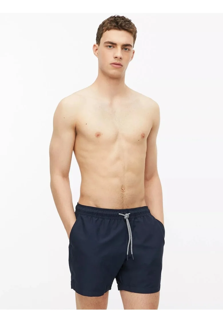 Pantaloni scurti barbati pentru inot cu croiala Regular fit, Bleumarin inchis,