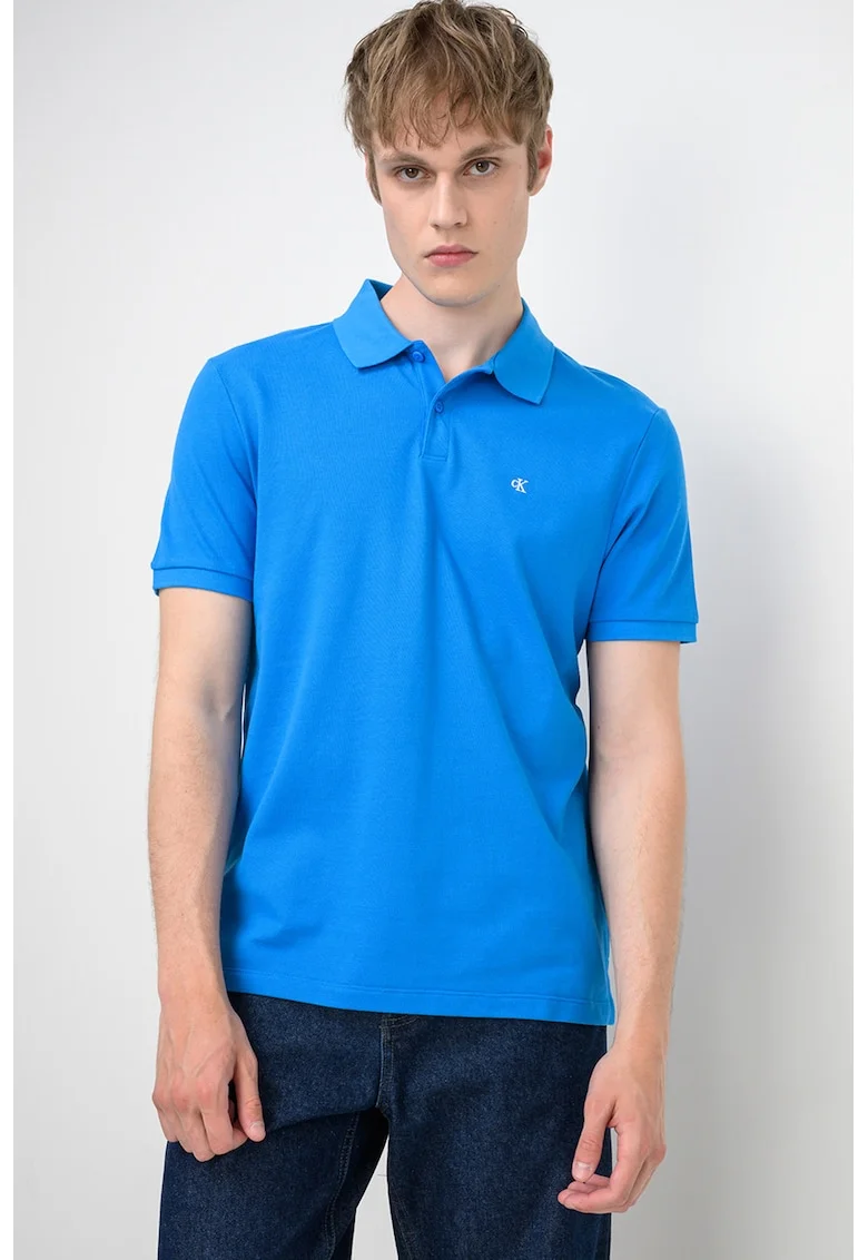 Tricou polo de bumbac pique, Albastru royal