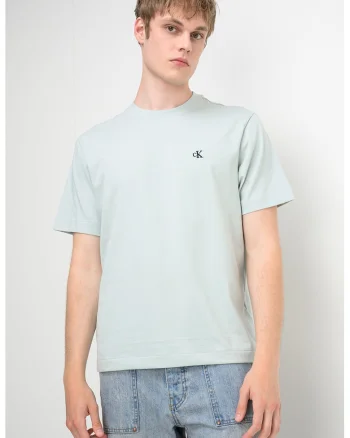 Tricou din bumbac cu decolteu la baza gatului, Verde pal