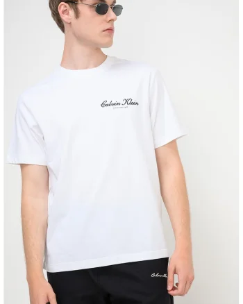 Tricou cu decolteu la baza gatului si logo brodat discret, Alb optic