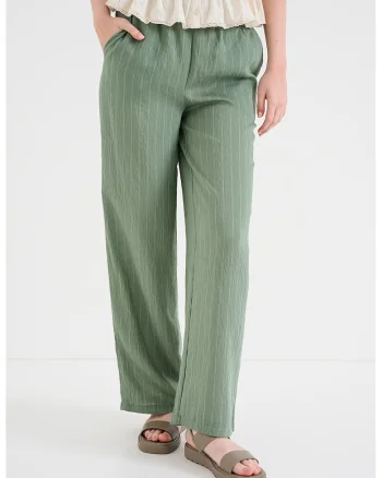 Pantaloni drepti Mariah, Verde feriga
