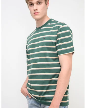 Tricou relaxed-fit cu dungi, Verde/Gri/Portocaliu