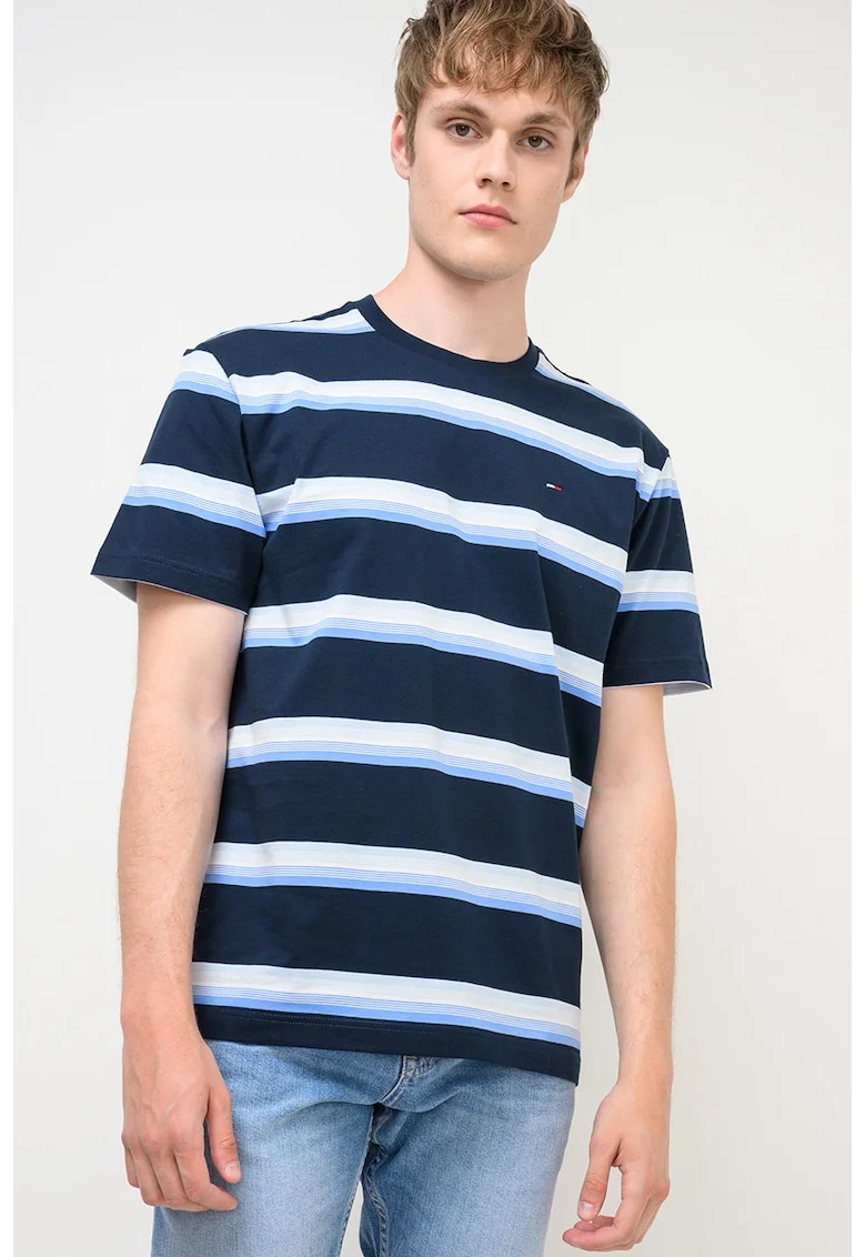 Tricou relaxed-fit cu dungi, Alb/Albastru ultramarin/Albastru deschis