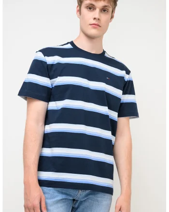 Tricou relaxed-fit cu dungi, Alb/Albastru ultramarin/Albastru deschis
