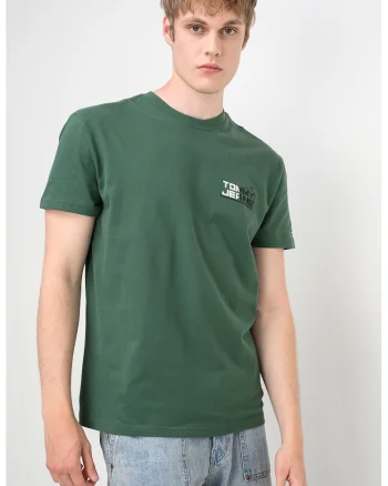 Tricou regular-fit cu imprimeu logo, Alb/Verde/Negru