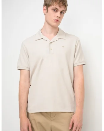 Tricou polo cu model uni, Alb fildes