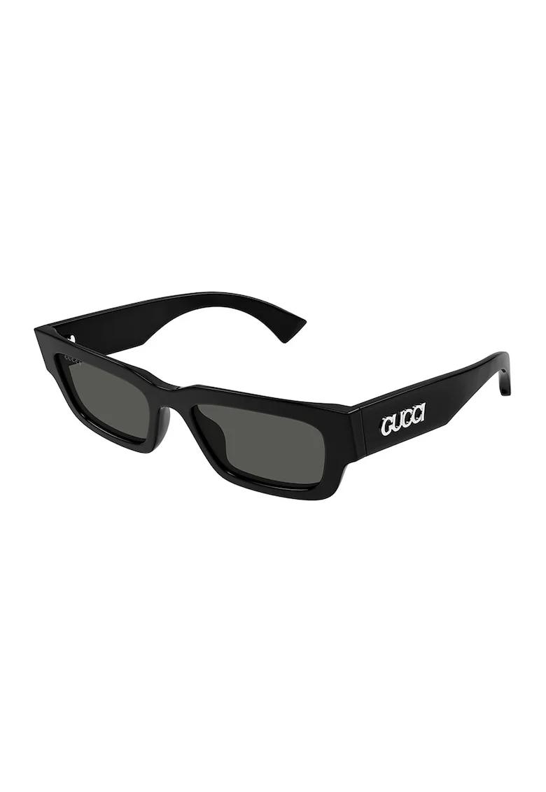 Ochelari de soare dreptunghiulari cu lentile uni, Negru