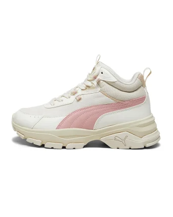 Pantofi sport high-top de piele ecologica si material textil Cassia, Roz/Bej deschis