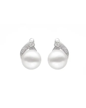 Cercei argint cu perle naturale si zirconia - Croisée