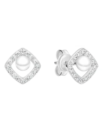 Cercei argint stud cu perle naturale - Écrin